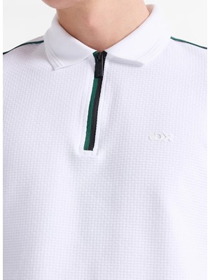 Discovery Expedition D6SM-TST3749 Beyaz Erkek Polo T-Shirt