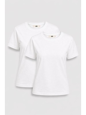 JUST UNIQUE DENIM J.U.D Victoria 80001-1 Regular Fit 2'li Kadın Basic T-Shirt