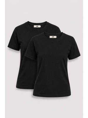 JUST UNIQUE DENIM J.U.D Victoria 80001-1 Regular Fit 2'li Kadın Basic T-Shirt