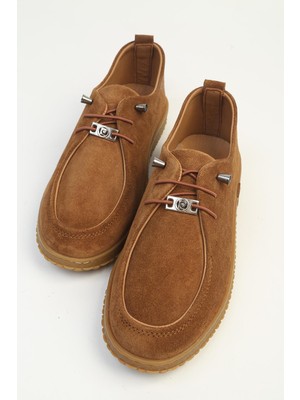 Benetton Luna Hakiki Deri Taba Kadın Loafer Ayakkabı