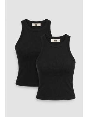 JUST UNIQUE DENIM J.U.D Barra 82003-1 2'li Kadın Basic Halter Atlet