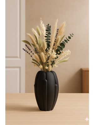 Handanca Modern Formlu Dekoratif Taş Vazo 16 cm – Salon, Ofis ve Masa Üstü Kullanımına Uygun