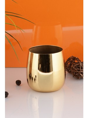 Handanca Aslı Gold Aranjman, Metal Çiçek Vazosu - Çiçeksiz