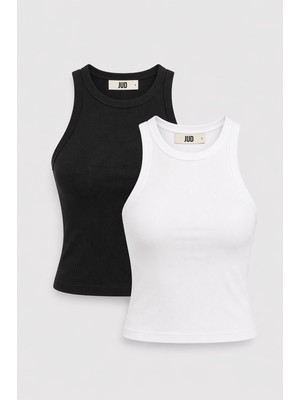 JUST UNIQUE DENIM J.U.D Barra 82003-1 2'li Kadın Basic Halter Atlet