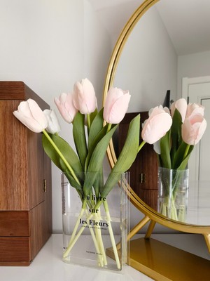 Handanca Kitap Vazo Dekoratif Çiçeklik, Masaüstü Şeffaf Kitap Vazo