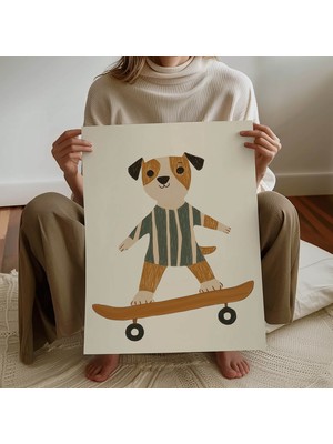 Pegziz Çocuk Odası Cool Sevimli Köpek Temalı Dekoratif Poster Çocuk ve Bebek Odası Duvar Dekoru