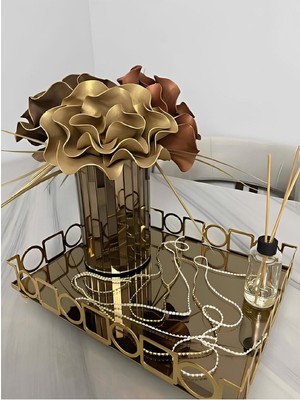 Handanca 20CM Aynalı Yuvarlak Kuru Çiçek Vazosu