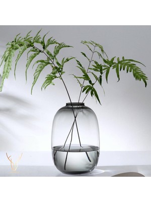 Handanca Nomo Grı Cam Vazo - 25,5 cm