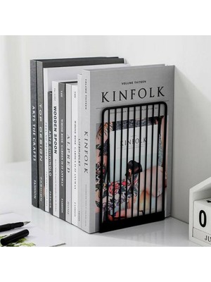 3Art Metal Dekoratif Kitap Tutucu Mat Siyah Renkli Modern Endüstriyel Stil Metal Malzeme