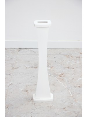 Handanca 60 cm Dekoratif Ahşap Ince Belli Vazo Beyaz
