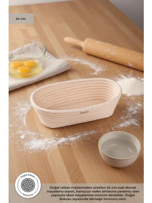 Handanca Puder - Ekmek Mayalama Sepeti Oval 24 cm