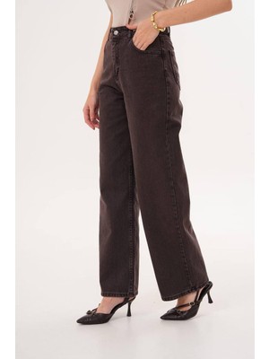 Butik Kahverengi Retro Baggy Jean Pantolon