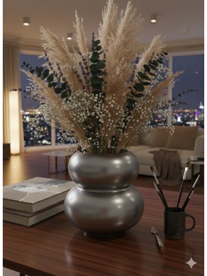 Handanca Minimalist Ikili Boğum Tasarım Vazo - Iskandinav Tarzı Dekoratif Vazo