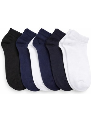 Tina Atelier 6 Çift Kız-Erkek Düz Spor Çocuk Patik Çorabı Unisex (2beyaz-2siyah-2lacivert Seti)