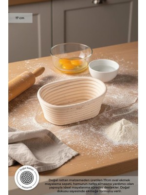 Handanca Puder - Ekmek Mayalama Sepeti Oval 17 cm
