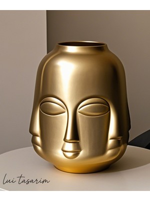 Handanca Gold Vazo Trend Bohem Buddha Büyük Xl Boy 25 cm Seramik Vazo