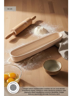 Handanca Puder - Ekmek Mayalama Sepeti Oval 44 cm
