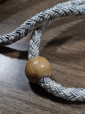 Kruvaze Perde Toplama Aparatı Halat Boncuklu – Fon Perde Bağlama Ipi Dekoratif Perde Tutucu (Tek Adet – 1 Kanat Için) 300CM