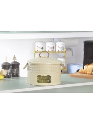 Handanca Dantelli Yuvarlak Metal Kapaklı Ekmeklik