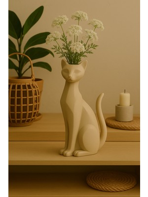 Handanca Kedi Figürlü Vazo 2