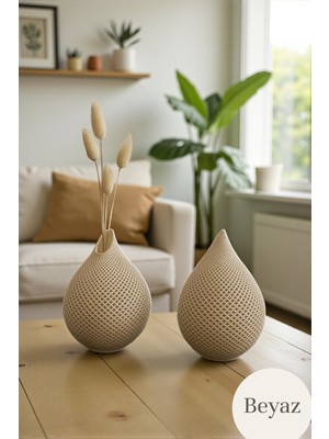 Handanca Ikili Damla Kuru Bitki Vazo Seti ( Bitkiler Dahil Değildir)