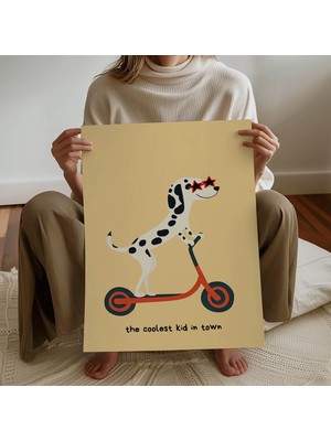 Pegziz Çocuk Odası The Coolest Kid In Town Yazılı Dekoratif Poster Çocuk ve Bebek Odası Duvar Dekoru