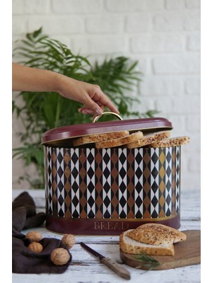 Handanca Metal Oval Ekmeklik, Ekmek Sepeti, Ekmek Kutusu, Circus ER002-9J