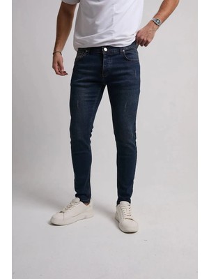 Enerjin Erkek Slim Fit Likralı Kot Pantolon Kahve Tintli Tırnaklı