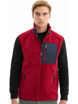Ar-ma Erkek Polar Yelek Relax Fit Tam Fermuarlı %100 Polyester Softech Kışlık Cepli Baskısız K26424674101