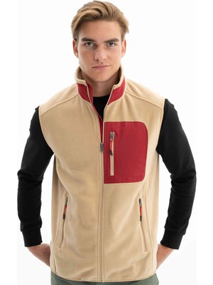 Ar-ma Erkek Polar Yelek Relax Fit Tam Fermuarlı %100 Polyester Softech Kışlık Cepli Baskısız K26424674101