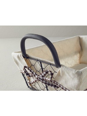 Handanca Lydia Metal Ekmek Sepeti Bej