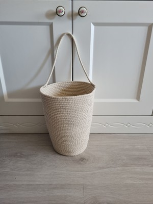 Handanca Poşetlik Ekru Renk Organizer Sepet 29X18 cm