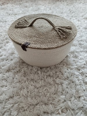 Handanca Çok Amaçlı Dekoratif Hasır Sepet, (20X10)