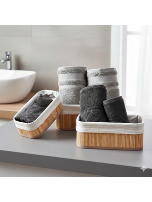 Handanca 3 Parça Bambu Organizer Sepet