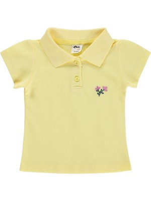 Civil Baby Çiçek Nakışlı Basic 6-18 Ay Tişört - Sarı