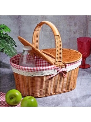 Handanca SPT134 Hasır Oval Piknik Sepeti