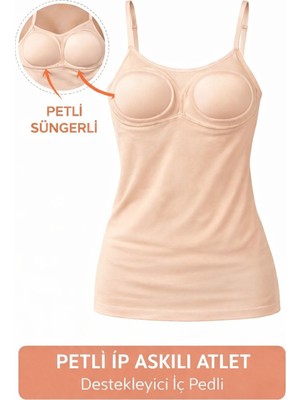 Kota Kadın Atlet 2’li Pedli Ince Ip Askılı Pamuklu Sütyenli Kadın Atlet-Bluz