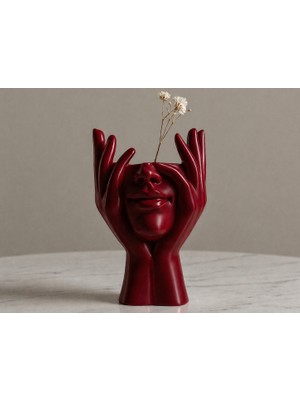 Print Zone Modern Soyut Insan Yüzü Heykel Vazo - Iskandinav (Nordic) Tarzı Masaüstü Dekoratif Biblo