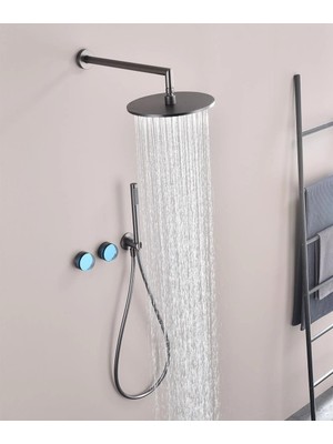 Mase Mode Shine Kristal Kontrol Düğmeli Duş Seti Gun Metal