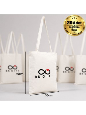 BK Gift Logonuza Özel 20 Adet Fermuarlı Ham Bez Çanta 35X40CM – Promosyon Logo Baskılı Ham Bez Çanta