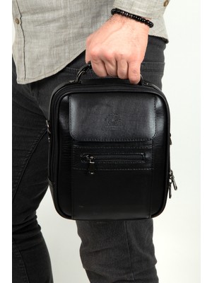 Siyah West Polo 3003 Büyük Dik Kapaklı Erkek Çanta Günlük Kullanım İçin Şık Tasarım