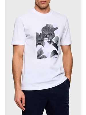 Boss Pamuklu Regular Fit Baskılı Bisiklet Yaka T Shirt Erkek T Shirt 50559754 100