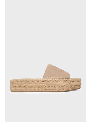 Calvin Klein Süet Logolu Terlik HW0HW02890A04 Bayan Terlik HW0HW02890 A04