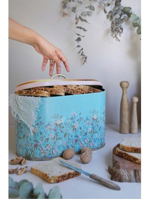 Handanca Metal Oval Ekmeklik, Ekmek Sepeti, Ekmek Kutusu, Botanica ER002-9F