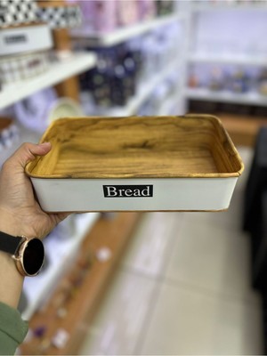 Handanca Kare Bread Yazı Temalı Sunum Ekmek Sepeti Desen3 95