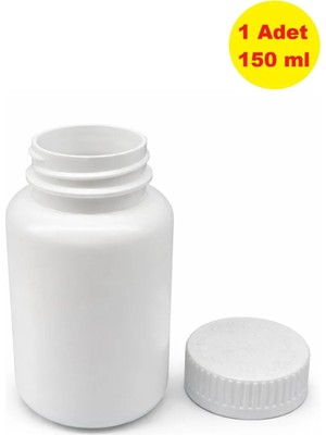 Demet Home 1 Adet 150 ml Bastır Çevir Kapak Numune-ilaç-Tarım-Ecza-Tablet-Hap-Kapsül Şişesi Plastik ilaç Kutusu