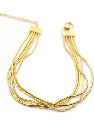 Die Grup Çoklu Zincir Bileklik - Altın