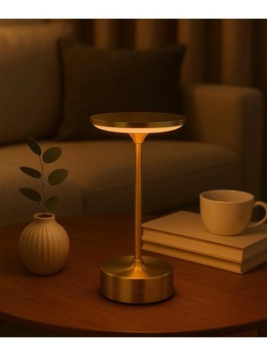 Cata CT-8438 Toronto Şarjlı Masa Lambası Gold | Dokunmatik 3 Renk LED (3000K-6500K) Kablosuz Metal Gövde Şık Dekoratif Aydınlatma