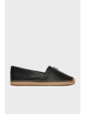 Tommy Hilfiger Deri Logolu Espadril Ayakkabı Bayan Ayakkabı FW0FW09246 Bds