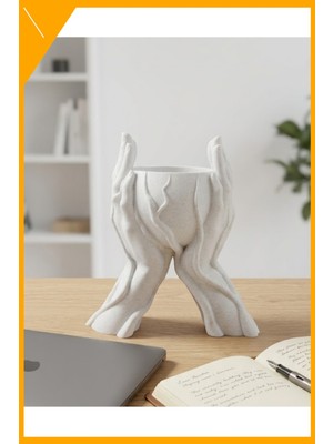 Esplendor 3D El Figürlü Dekoratif Vazo Saksı Modern Ev Dekorasyonu